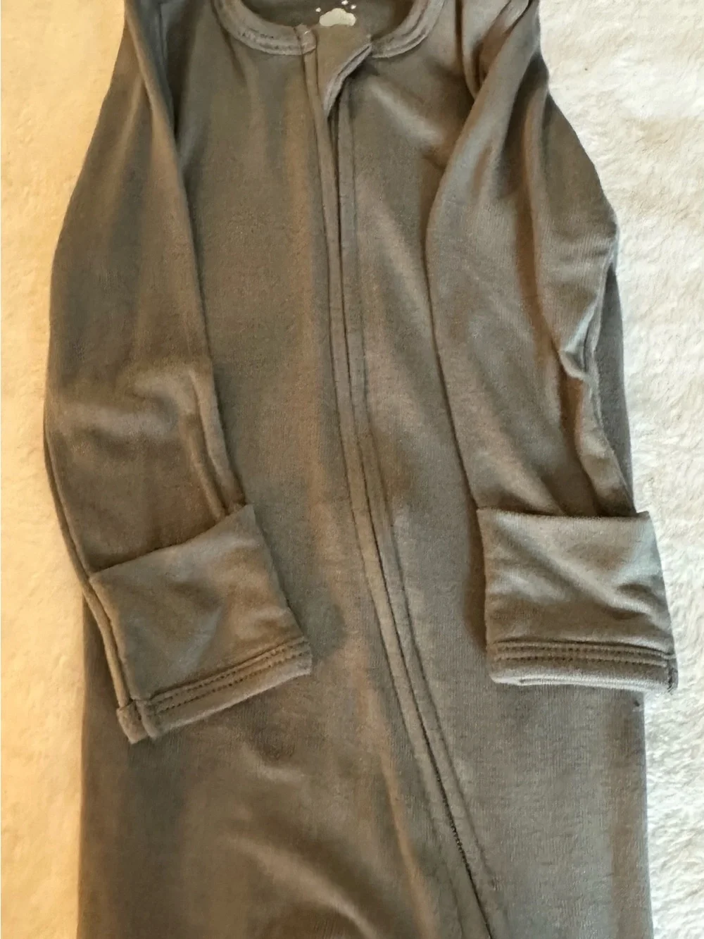 cloud island Gray Long-Sleeve Footed One-Piece Pajama